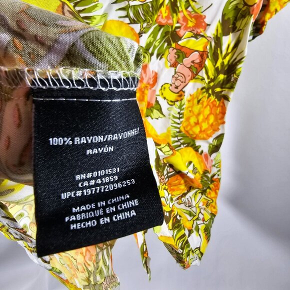 Spongebob Squarepants Hawaiian Print Button-Up Shirt Kids Size XL - Picture 4 of 8